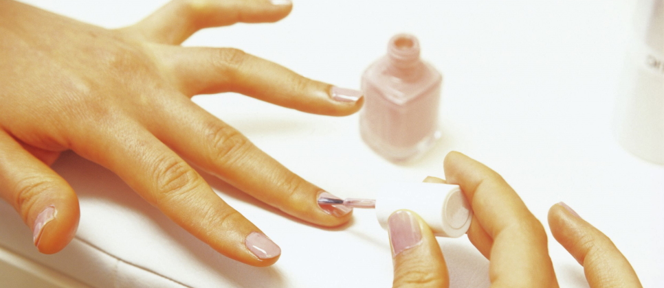 applying nail polish